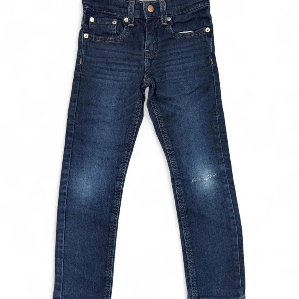 Denizen From Levi's Slim Fit Distressed Jeans Dark Wash Adjustable Waist Boys 7